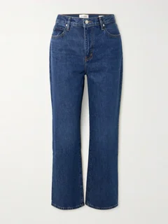 Denim straight-leg jeans